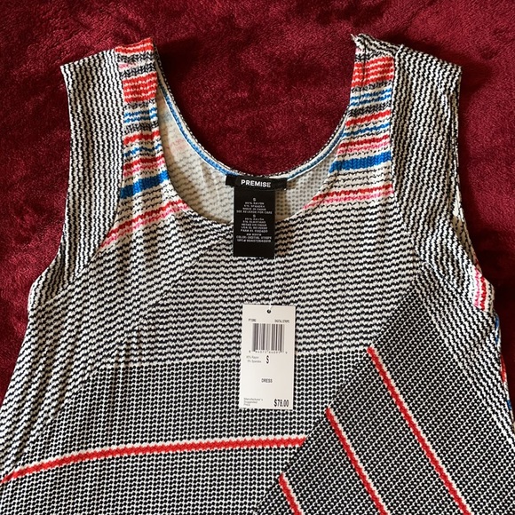 Sleeveless midi asymmetrical pattern dress - Picture 2 of 3